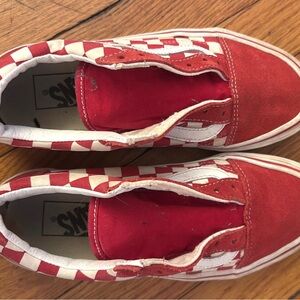 Vans Red and White Checkered Sneakers